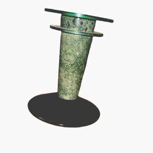 Vintage 80’s Milano Series Green Marble And Lucite Candlestick Holder